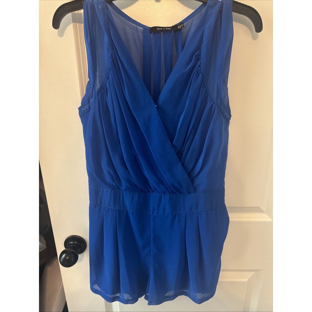 Women’s Doe & Rae Blue Sleeveless Romper Size Medium